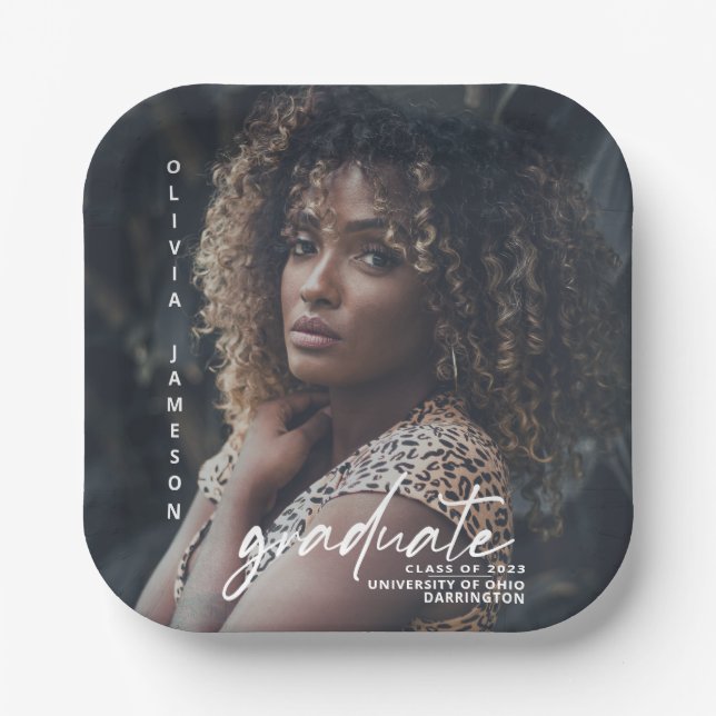 Modernes, handgeschriebenes Skript | FOTO Pappteller (Vorderseite)