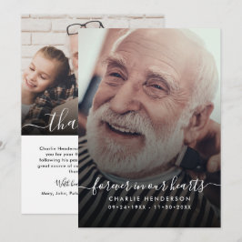 Modernes handgeschriebenes Skript mit 2-Foto-Beerd Dankeskarte