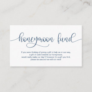 Modernes Handschrift-Design der Marine, Honeymoon Begleitkarte