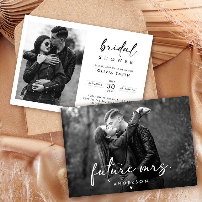 Modernes Handwriting-Script-Foto-Brautparty Einladung (Von Creator hochgeladen)