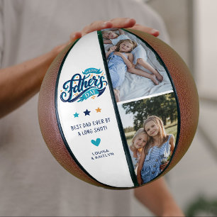 Modernes Happy Father's Day 2 Foto-Andenken Basketball