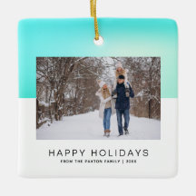 Modernes Happy Holiday Two-Tone Aqua Blue Foto