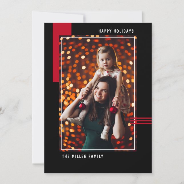 Modernes Happy Holidays Einfaches geometrisches Fo (Vorderseite)