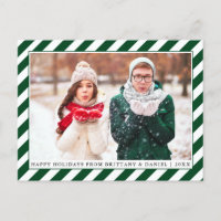 Modernes Happy Holidays Foto Grüne Streifen