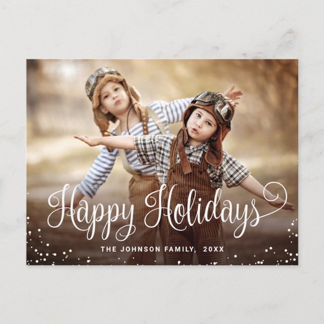 Modernes Happy Holidays FOTO Weihnachtsgrüße Postkarte (Vorderseite)