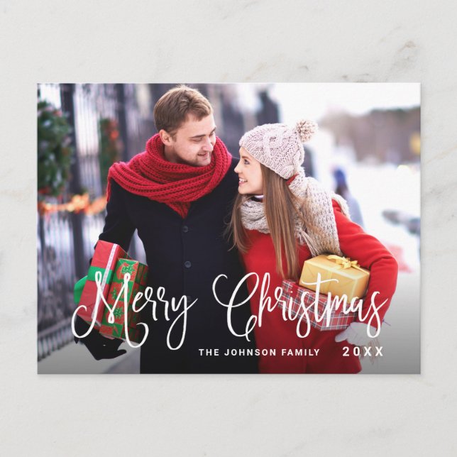 Modernes Happy Holidays FOTO Weihnachtsgrüße Postkarte (Vorderseite)