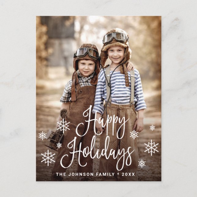 Modernes Happy Holidays FOTO Weihnachtsgrüße Postkarte (Vorderseite)