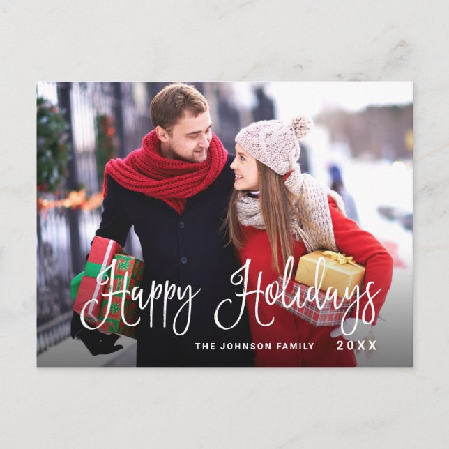 Modernes Happy Holidays FOTO Weihnachtsgrüße Postkarte (Vorderseite)