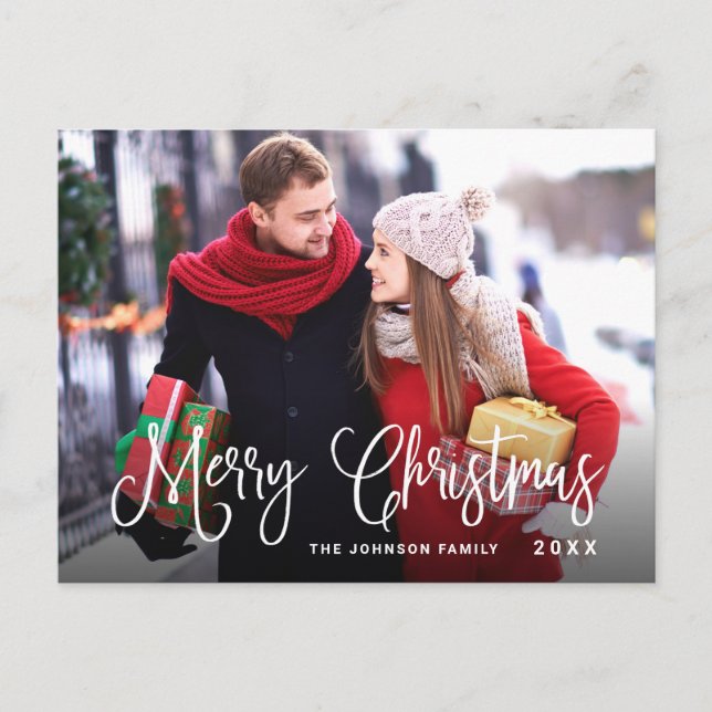 Modernes Happy Holidays FOTO Weihnachtsgrüße Postkarte (Vorderseite)