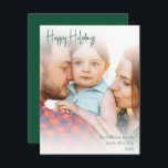 Modernes Happy Holidays Green Script Vertikales Fo Feiertagskarte<br><div class="desc">Diese moderne Happy Holidays Green Skript vertikale Foto Ferienkarte ist perfekt für Ihr minimalistisches Shabby Chic boho grün und weiß Urlaub Gruß. Die minimale whimsical handgeschriebene Kalligraphie ist delikat und rustikal, bleibe elegant und elegant. Sie werden feststellen, dass alles über dieses Produkt bearbeitbar ist, also fühlen Sie sich frei, Bilder...</div>