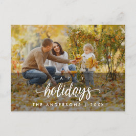 Modernes Happy Holidays Gruß Familie Foto Postkarte