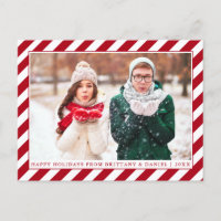 Modernes Happy Holidays Red Stripes Foto