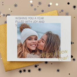 Modernes Happy New Year Custom Foto Feiertagspostkarte