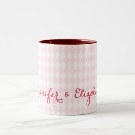 Modernes Harlequin Eleganter Rosa Individuelle Nam Zweifarbige Tasse