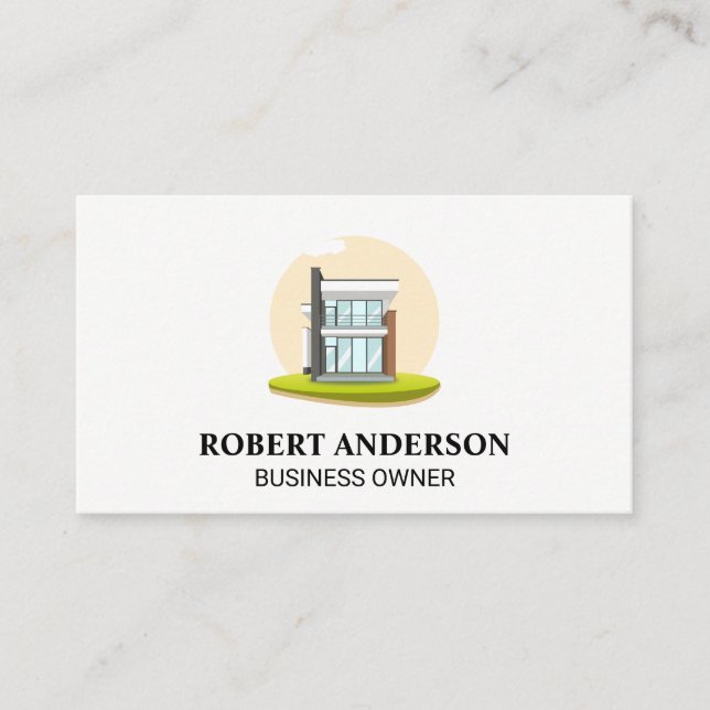 Modernes Haus | Real Anwesen Logo Visitenkarte (Vorderseite)