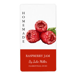 Modernes hausgemachtes Himbeerstempel-Label