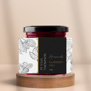 Modernes hausgemachtes Himbeerstempel-Label Lebensmitteletikett