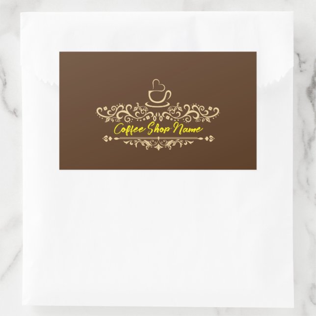 Modernes, hausgemachtes Kaffeekochen - benutzerdef Rechteckiger Aufkleber (Tasche)