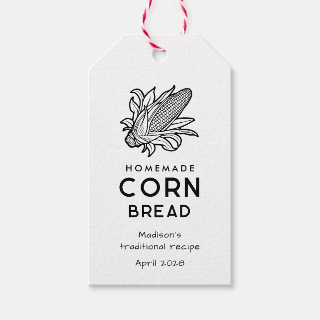 Modernes hausgemachtes Maisbrot mit Cob-Ikone Geschenkanhänger (Vorderseite)