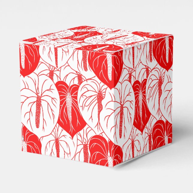 Modernes hawaiianisches Anthurium-Druckmuster Geschenkschachtel (Vorderseite)