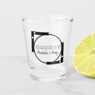 Modernes Heart Frame Logo Bachelor Party Shooting  Schnapsglas