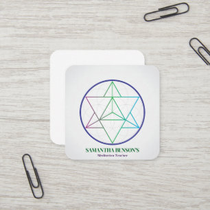Modernes Heilig-Geometrie-Symbol Merkabah Quadratische Visitenkarte