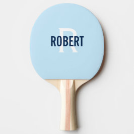 Modernes hellblaues Monogramm-Pingpongpaddel Tischtennis Schläger