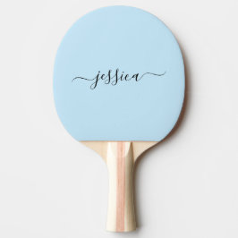 Modernes, hellblaues Skript Pingpongpaddel Tischtennis Schläger