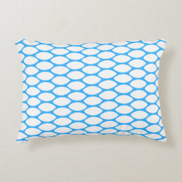 Modernes, hellblaues, weißes Muster Akzent Pillow Dekokissen