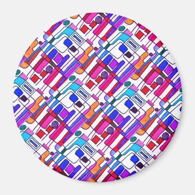 Modernes, helles, abstraktes Design Magnet (Vorne)