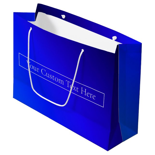 Modernes, helles Blau und Lila Gradient Ombre Große Geschenktüte (Vorderseite Schrägansicht)