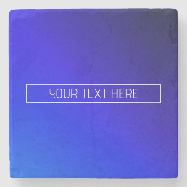 Modernes, helles Blau und Lila Gradient Ombre Steinuntersetzer (Vorderseite)