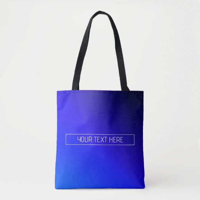 Modernes, helles Blau und Lila Gradient Ombre Tasche (Vorderseite)