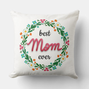 Modernes, helles Blumenwerk Beste Mama je Kissen