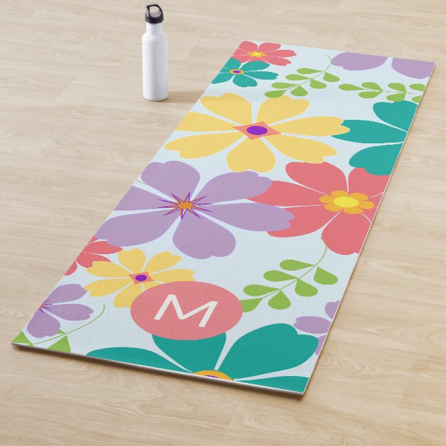Modernes, helles, fröhliches Muster für die Blume  Yogamatte (Beispiel)