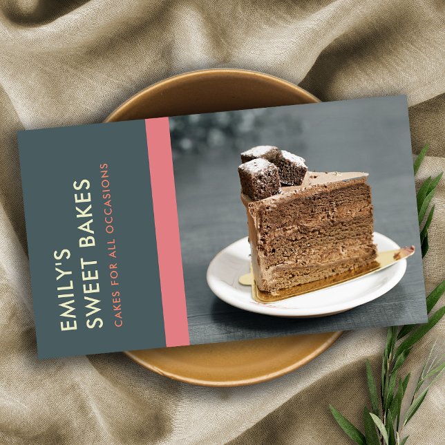 MODERNES, HELLES FUN PINK GRAU BLAU BAKERY KOCH FO VISITENKARTE (Von Creator hochgeladen)