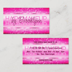 Modernes, helles Hot Pink mit schimmernden Glitzer Visitenkarte