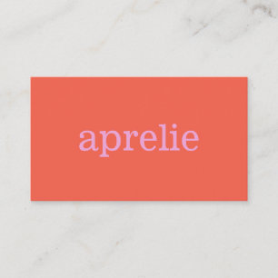 Modernes, helles Orange Pink Kreativ Beruflich Visitenkarte