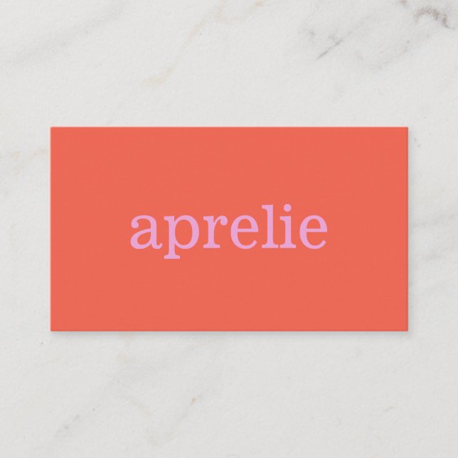 Modernes, helles Orange Pink Kreativ Beruflich Visitenkarte (Vorderseite)