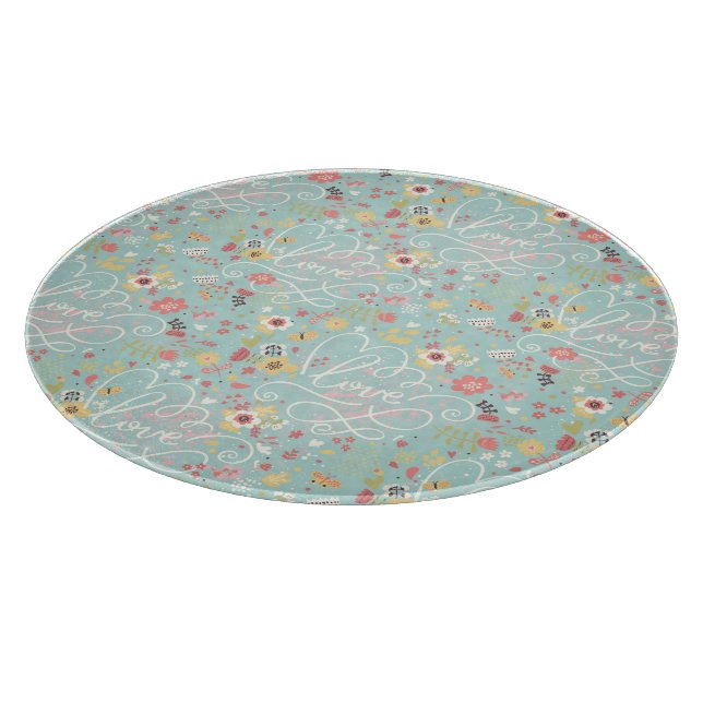 Modernes helles romantisches Muster Schneidebrett (Ecke)