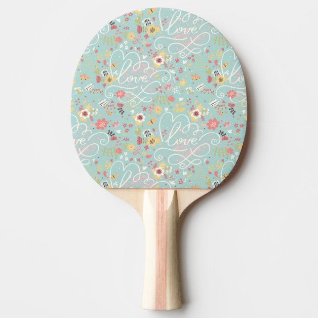 Modernes helles romantisches Muster Tischtennis Schläger (Vorderseite)