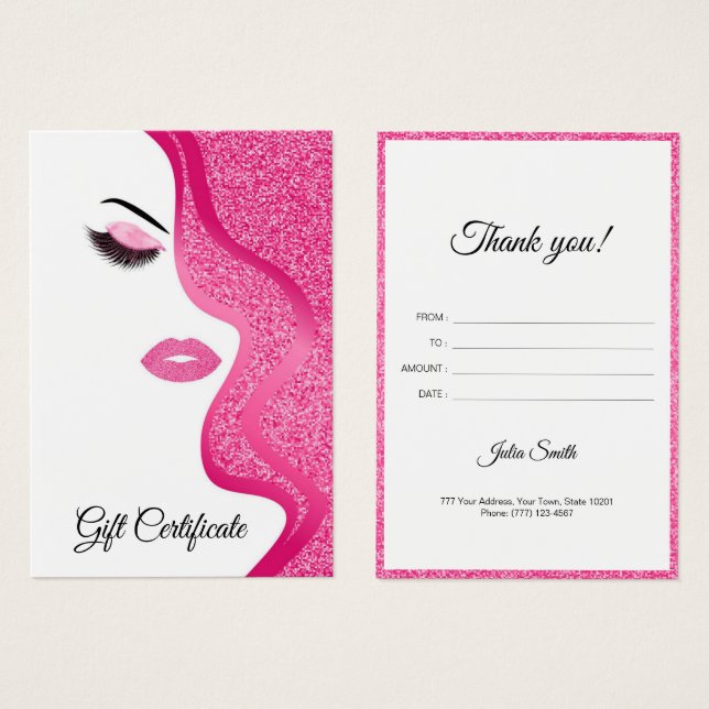 Modernes helles Rosa mit Glitzer-Effekt (Vorne & Hinten)