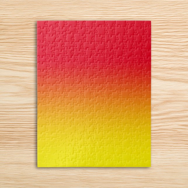 Modernes, helles Rot und Gelb Ombre (Modern Bright Red and Yellow Ombre Jigsaw Puzzle)