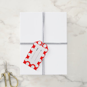 Modernes helles rotes weißes Tupfen-Muster Geschenkanhänger