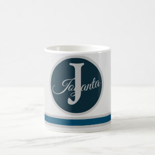 Modernes hellgraues Monogramm-Elegant Kaffeetasse