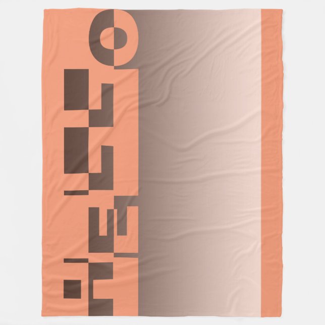 Modernes HELLO Banner + Ihr Backgr. Ideen Fleecedecke (Vorderseite)