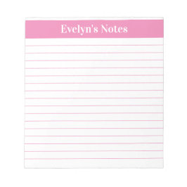 Modernes, hellrosa Script mit großer Druckausgabe Notizblock