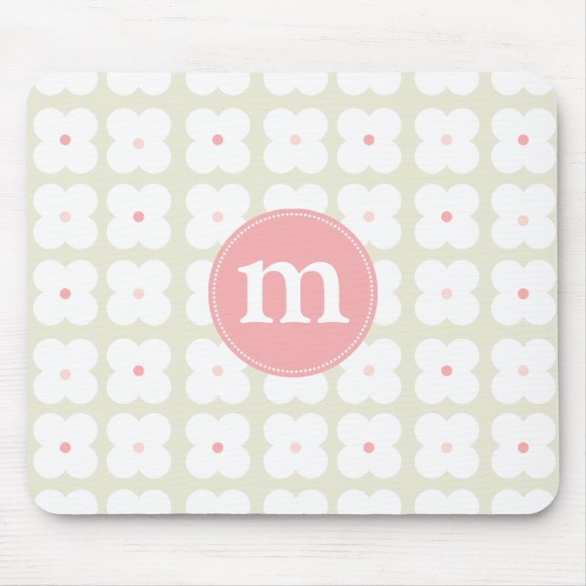 Modernes hellrosa u. graues niedliches mousepad (Vorne)