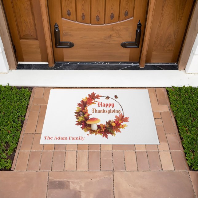 Modernes Herbst Verließ glückliches Erntedankfest Fußmatte (Außenbereich)