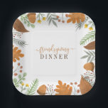 Modernes Herbstfest Freundliches Abendessen Pappteller<br><div class="desc">Modernes Herbstfest Freundliches Abendessen Teller</div>